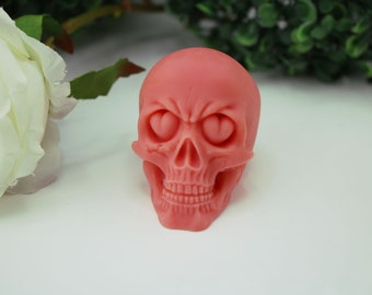 Skull with hearts 3D Silicone Mold, candle mold, soap mold, resin, Halloween, skull, Valentine's, love, withcraft mold