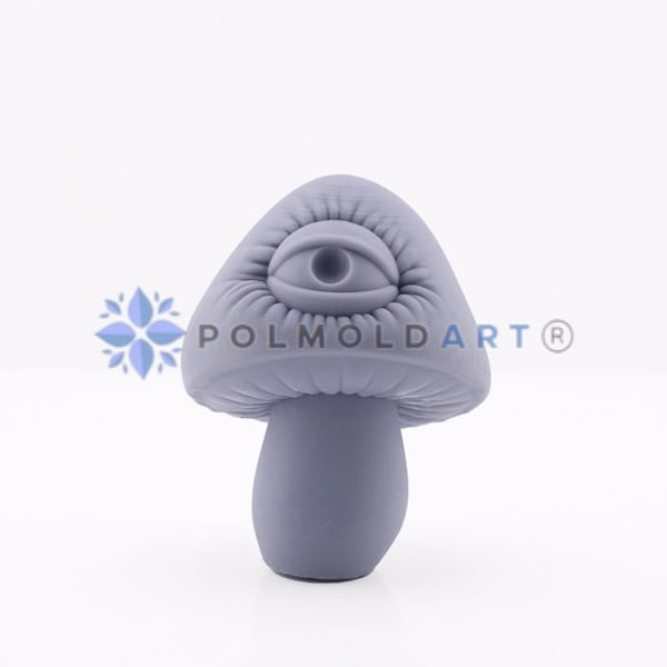 Stampo in silicone 3D a forma di fungo magico con occhio per realizzare candele, resina, sapone, amanita muscaria, natura, stampo divertente, carino, foresta, magia