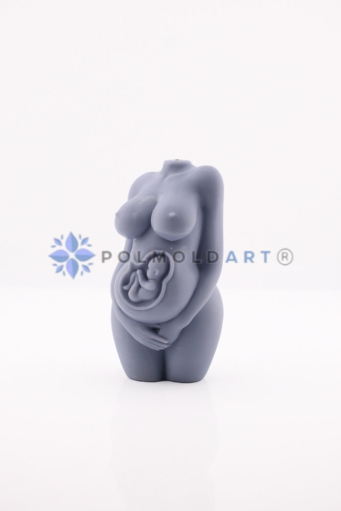 3D silicone mold Pregnant Bear for soap, candles, gypsum, c - Inspire Uplift