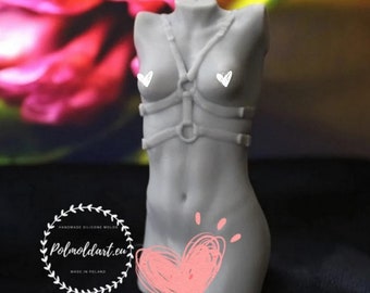 Molde de silicona 3D Transgénero #7 para hacer velas, resina, jabón, Diosa, senos, adulto, trans, arcoíris, amor, bondage, cinturones