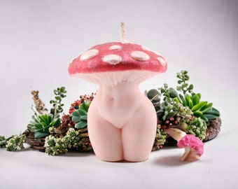 Mushroom Goddess Silicone mold, molds for candles, resin, soap, Goddess, Female, statue, full figure, art