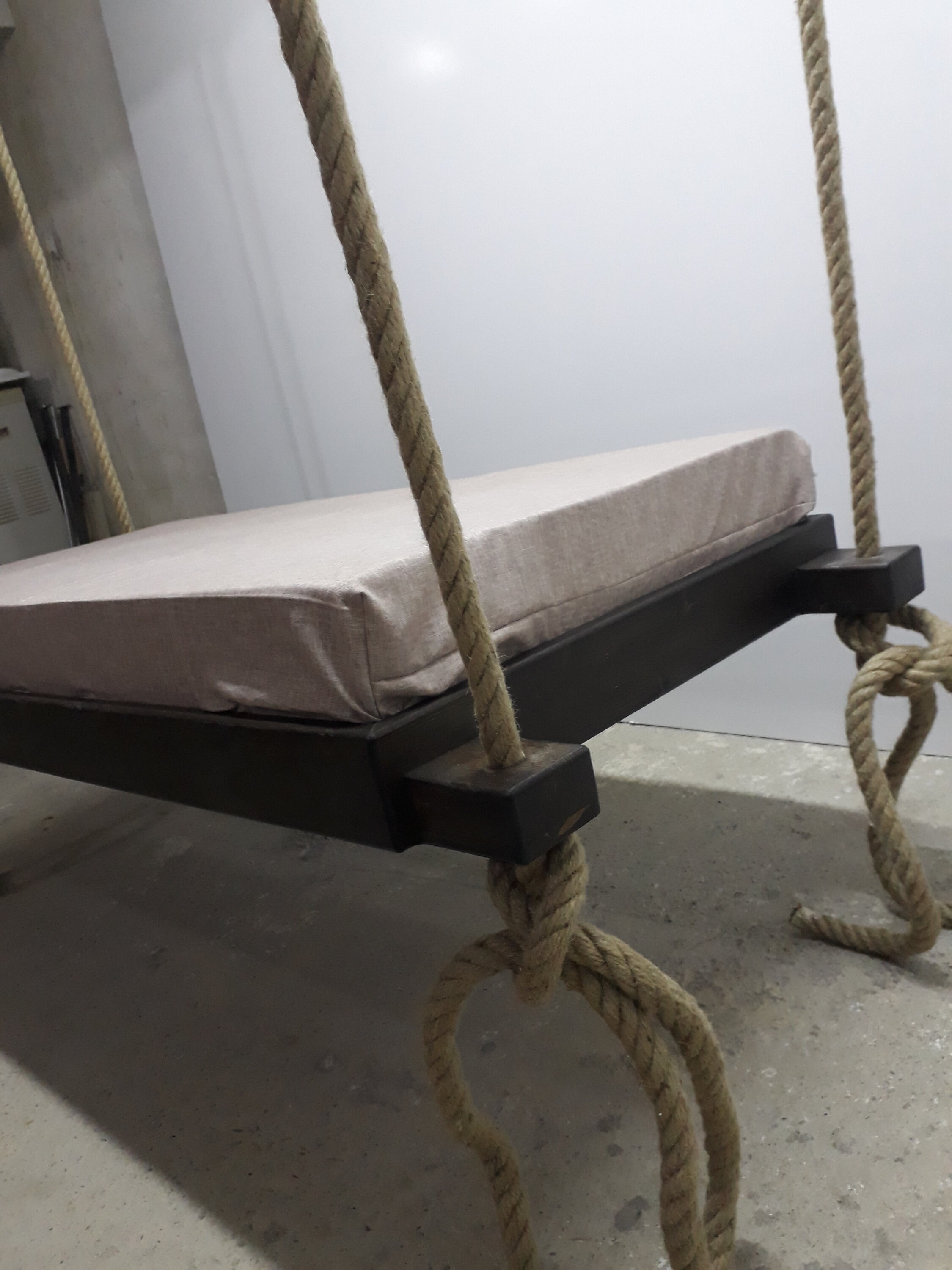 Wooden Jute Rope Swing, Porch Swing, Indoor Swing, Porch Swing Bed