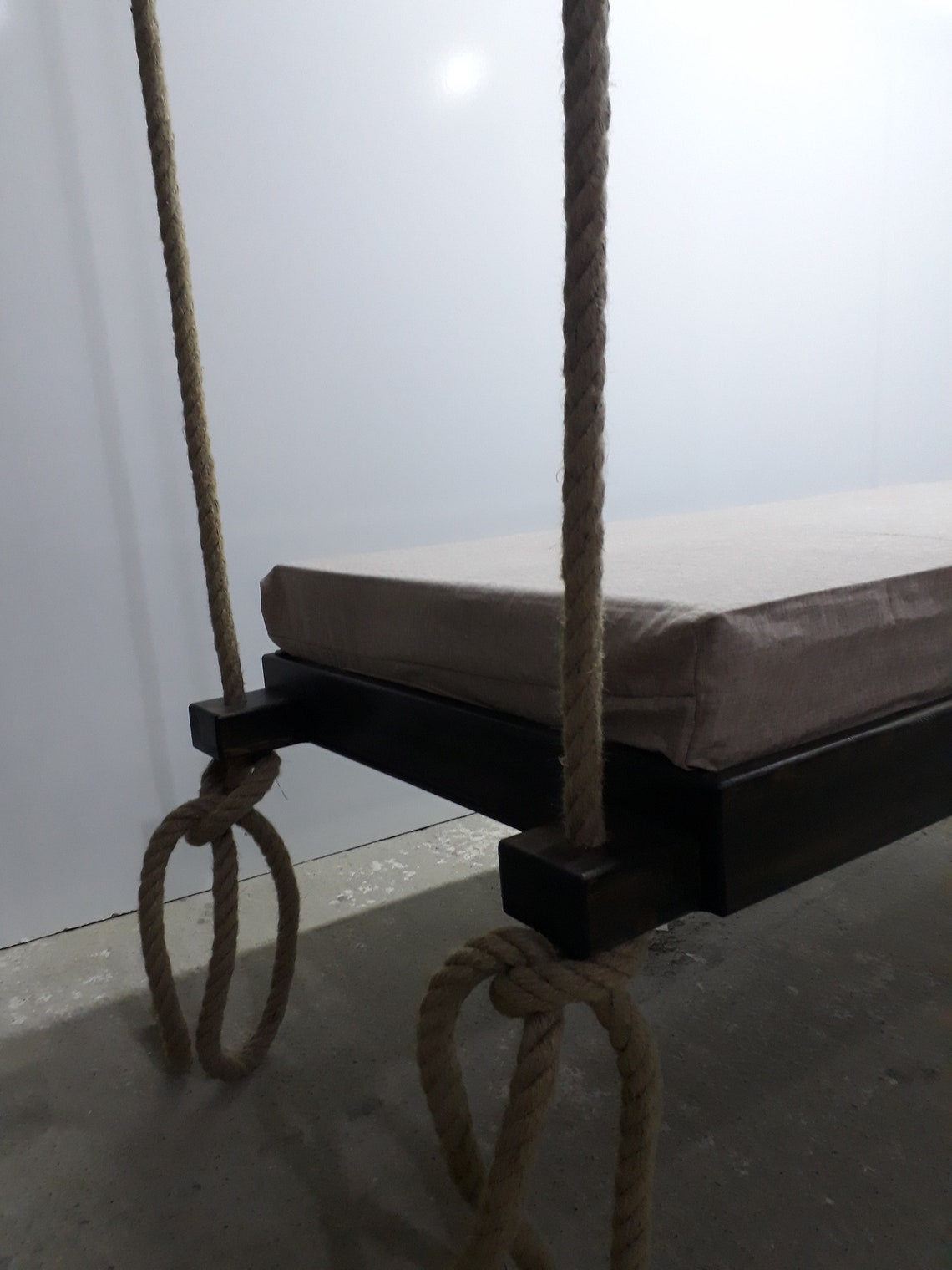 Wooden Jute Rope Swing Porch Swing Indoor Swing Porch Swing Etsy