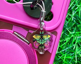 Luna Moth, Tattoo, Phone Charm