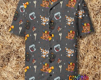 Halloween Trick or Treating Unisex button shirt