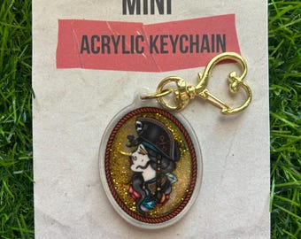 Mini Pirate Queen, Glitter Snowglobe Keychain Charm