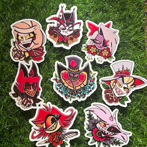 Hell Hotel Character Vinyl Stickers Tattoo Style