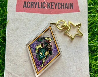 Roller Derby, Rollerskater Pinup, Glitter Snowglobe Keychain Charm