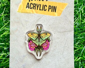 Mini Luna Moth  Acrylic Pin