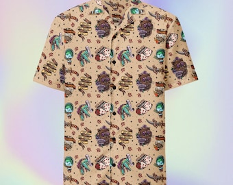 SAFE FOR WORK  Dungeon Crawler Carl Tattoo Print Unisex button shirt