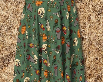Gothic Halloween Party Skater Skirt