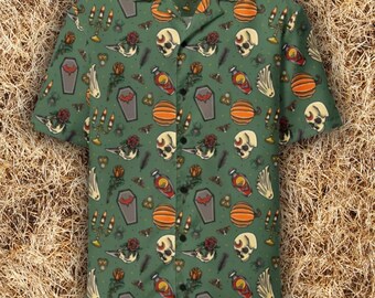 Gothic Halloween Party Unisex Button Up