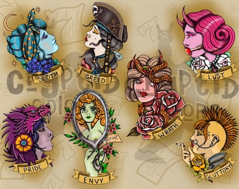 7 Deadly Sins Women Print 8x11