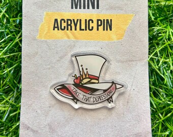 Mini Lucifer, Take That Depression, Hazbin Hotel, Acrylic Pin