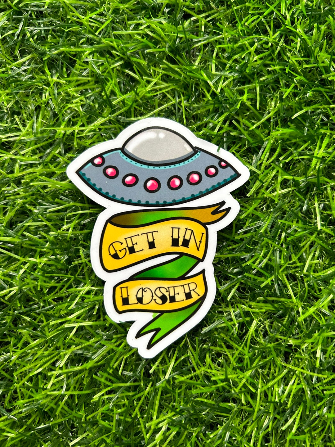 Alien Hunter Sticker Alien Sticker, Tattoo Style , Vinyl Sticker - Etsy