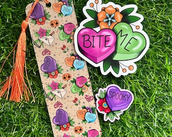 Stuff of the Month! February 2026 Valloween Theme bookmark and stickers