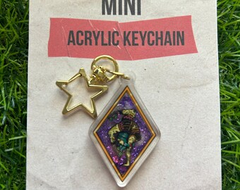 Mini Roller Derby, Rollerskater Pinup, Glitter Snowglobe Keychain Charm