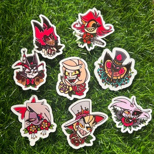 MINI Hell Hotel Character Vinyl Stickers Pack Tattoo Style