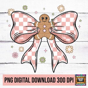 Lazo de coqueta navideña, Navidad, Pan de jengibre, Galletas, Retro, A cuadros, Santa, Bastones de caramelo, Reno, Muñeco de nieve, Alegría, descarga digital png
