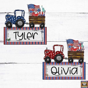 Pacote de placa de identificação patriótica, menina, nome personalizado, design de 4 de julho, personalizado, adicionar nome, menino, designs correspondentes de menina, EUA, América digital