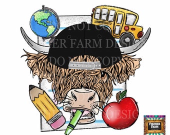 Escuela, Profesor, Conductor de autobús, Manzanas, Vaca, Béisbol, Regla, Crayones, Lápices, Animales de granja, Primer grado (descarga digital, PNG, JPEG)