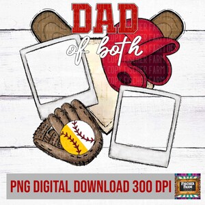 Baseball personnalisable, Softball papa des deux, Ajout de photos, Papa, Jeu, Diamants, Fort, Fier Graine de tournesol, Salé, téléchargement numérique sale png thumbnail