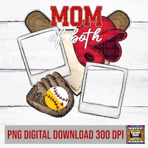 Baseball personnalisable, Softball maman des deux, Ajouter des photos, Maman, Jeu, Diamants, Fort, Fier Graines de tournesol, Salé, saleté téléchargement numérique png thumbnail