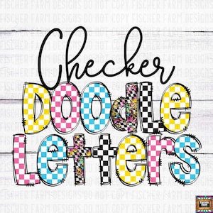 Geruite Doodle Alfabetletters, Vaderdag, Moederdag, Retro, Schaken, Moeder, Mama, Man, Vrouw, Vissen, Jagen, Herten, Bas, Meer PNG