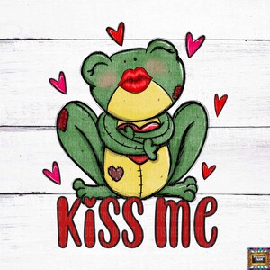 Kiss Me Frog, Saint Valentin, Coeur, Prince, Amour, Be Mine, Amour, Je t'aime, lèvres téléchargement numérique png jpeg