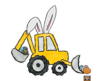 Easter, Construction, Tractor, Eggs, hunt, Happy Easter, Carrots, Bunnies, Bunny, Rabbit, hoppy, candy, hip digital download png jpeg