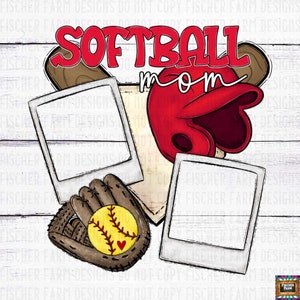 Maman de softball personnalisable, ajouter des photos, maman, jeu, softball, losanges, fort, fier, graines de tournesol, salé, saleté téléchargement numérique png thumbnail