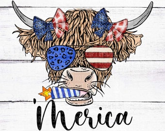 Western, Cow, America, Coquette, 4th Of July, American Flag, Usa, Stripes, Flag, Freedom, Fireworks, Heifer, Boom, star, digital png