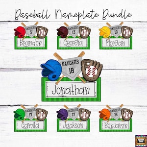Baseball Bundle Trio targhette, Ragazzo, Ragazza, Nome Disegni di baseball personalizzati, Personalizzati, aggiungi nome, Ragazzo, design di corrispondenza ragazza PNG digitale
