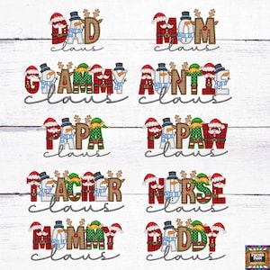 Feliz Natal, Nomes, Pacote, Noel, Pai, Mãe, Vovó, Papa, Papaw, Professor, Enfermeira, Mamãe, Papai, Tia, Papai Noel, Luzes, Elfo, Boneco de neve, PNG