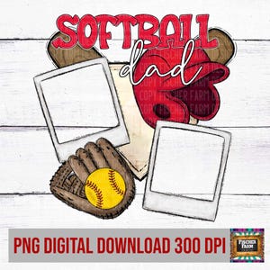 Papa de softball personnalisable, ajouter des photos, papa, jeu, softball, diamants, fort, fier, graines de tournesol, salé, saleté téléchargement numérique png thumbnail