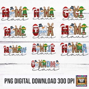 Joyeux Noël, prénoms, lot, Noël, maman, mama, Mimi, mamie, grand-mère, tante, oma, nonna, meme, Gigi, père Noël, lumières, elfe, bonhomme de neige, PNG