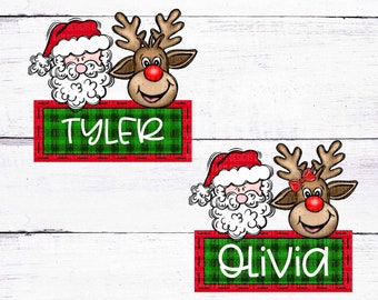 Christmas, Reindeer, Santa, Name customized Christmas Design, Personalized, add name, Boy, girl matching designs, sublimation, digital png