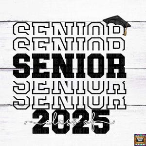 Stacked Class Of 2025 Senior, School, Graduation, Teach, Love, Inspire, School's out, College, Teacher, Potloden, retro digitale png jpeg