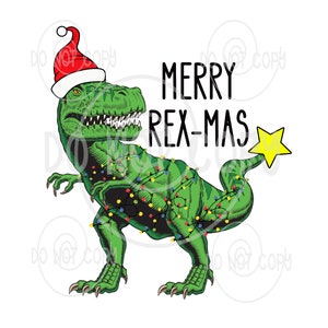 Christmas Dinosaur, Merry, Rex-mas, tree rex, t-rex digital download png jpeg