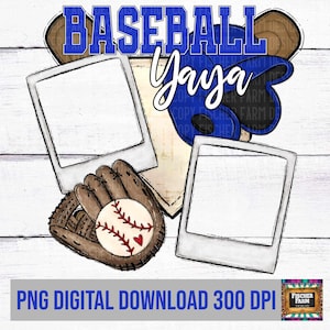 BaseballYaYa personnalisable, ajouter des photos, grand-mère, jeu, baseball, diamants, fort, fier, graines de tournesol, salé, saleté téléchargement numérique png thumbnail