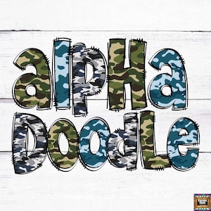 Camo Doodle Alfabetletters Bundel, Vaderdag, Militair, Camouflage, Hand getrokken Doodle, Leven, Vissen, Jacht, Herten, Bass, Lake PNG