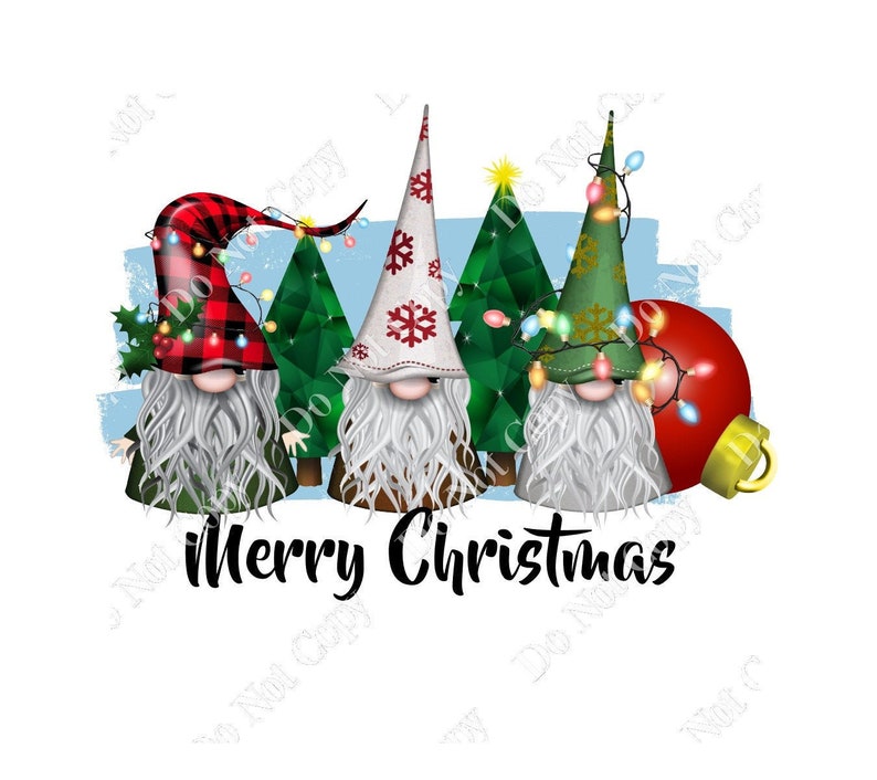 Merry Christmas Gnomes digital download png jpeg | Etsy