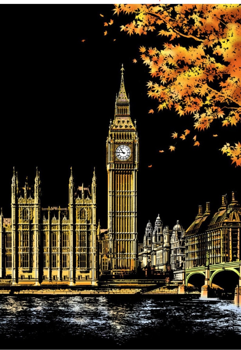 Landscape Scratch Art Etsy