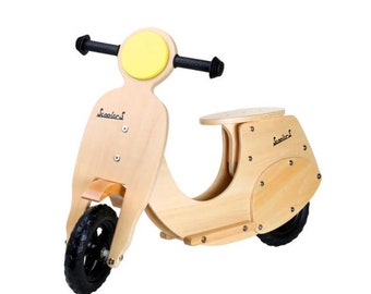 wooden scoot bike