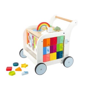 Wooden Baby Walker Offers Multifunctional Play and Learning Fun on