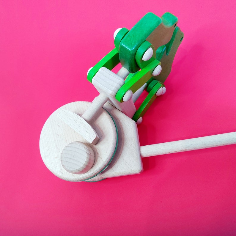 Push Along FSC Wooden Jumping Frogs Toy Eco Friendly Baby Etsy UK