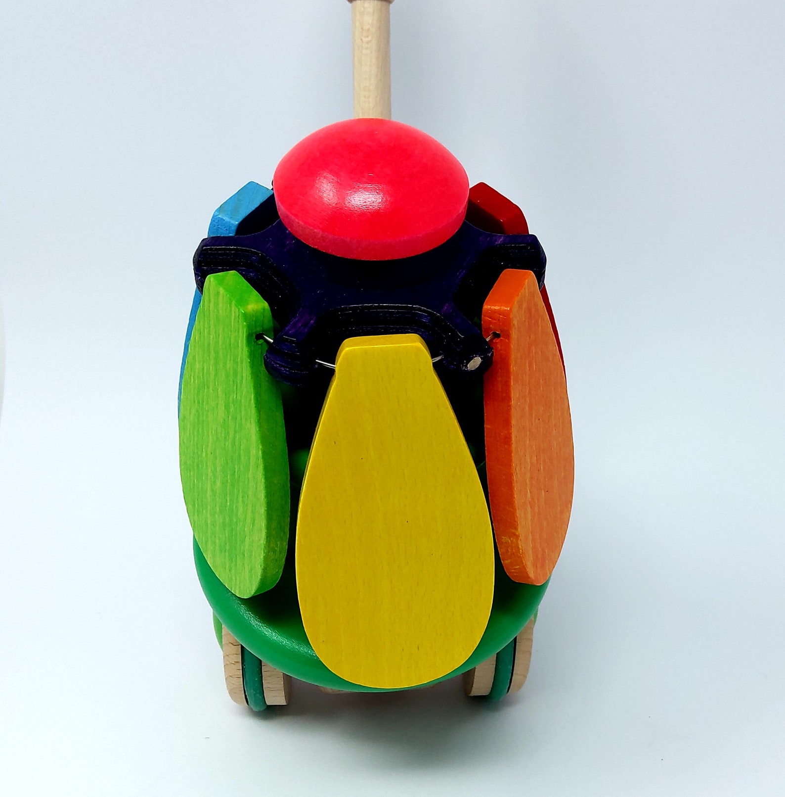 Wooden Push Along Toy Rainbow Flower Traditional Toy Eco Etsy UK
