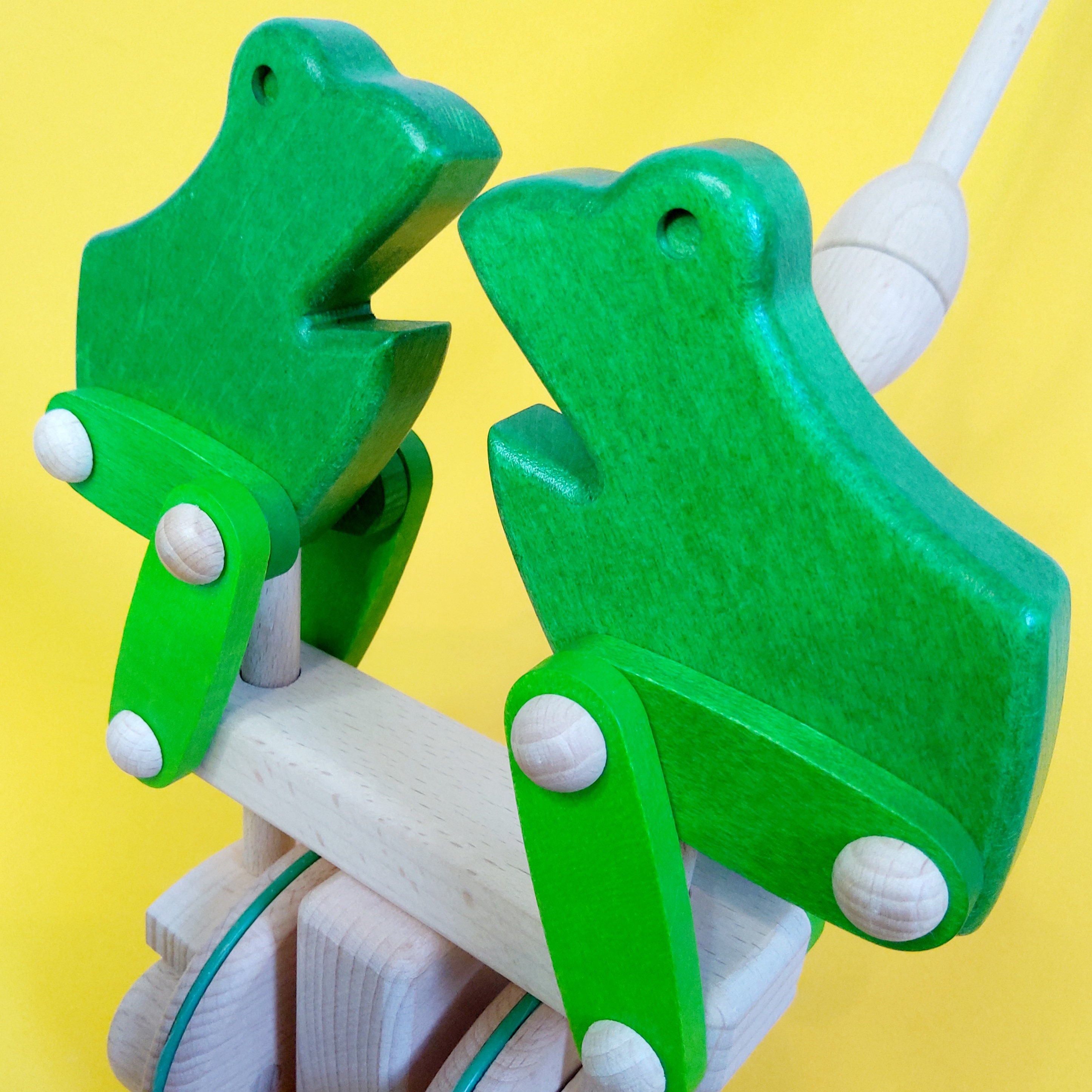Push Along FSC Wooden Jumping Frogs Toy Eco Friendly Baby Etsy UK