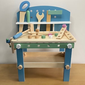 Toy WorkBench, Tool bench, wooden workbench with tools ideal for creative and imaginative play, pretent play childrens tools and bench