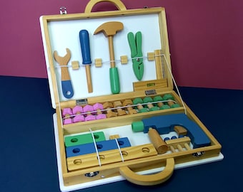 Tool set for Christmas Wooden Tool Set, Wooden toys, Montessori toys, Eco Friendly, Best Toddler Gifts, Christmas kids wooden tool kit